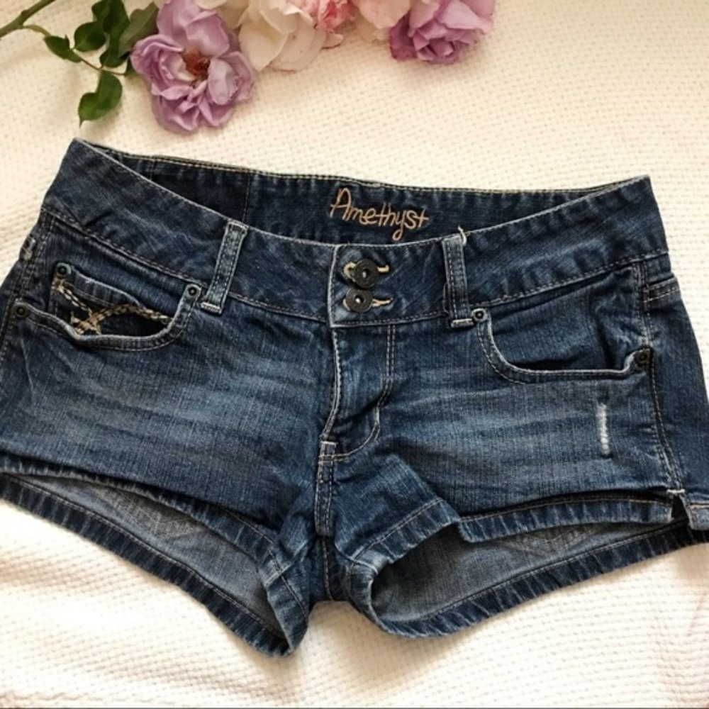 Dark wash jean shorts